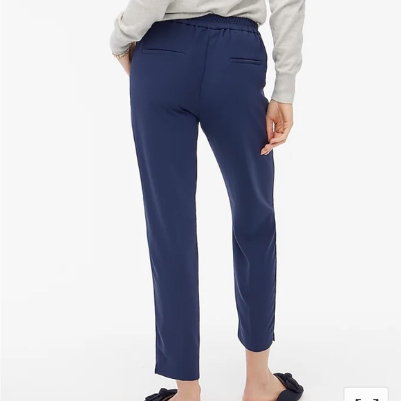 J by J Crew Jamie pant w elastic waist trousers sz 2 navy blue - Picture 5 of 9